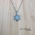 Collar de Acero Inoxidable Plateado con Símbolo de Metatrón para Protección y Equilibrio Energético