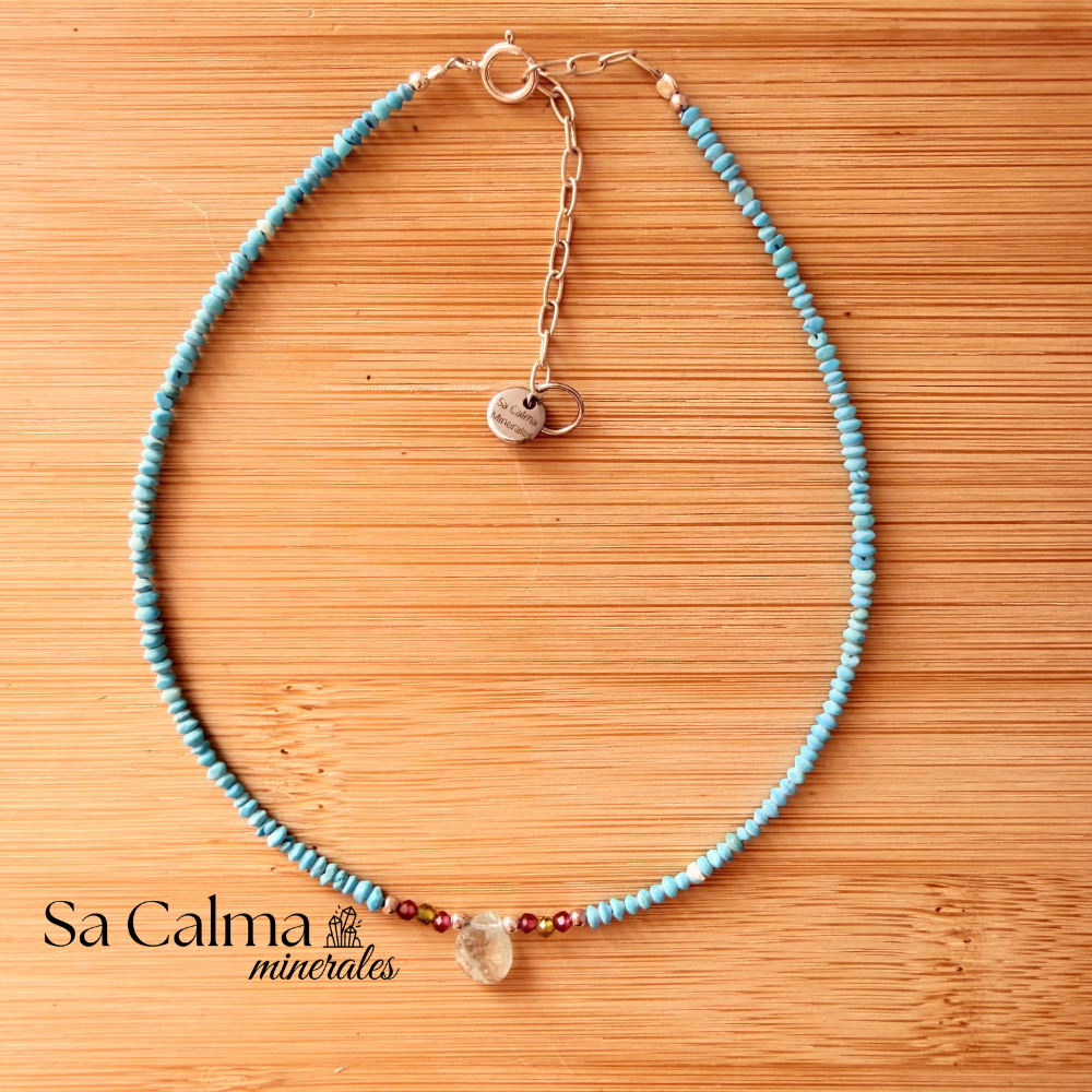 Tobillera de Turquesa, Aguamarina y Plata – Calma, Protección y Energía Positiva