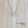 Collar de Acero Inoxidable Dorado con Símbolo Flor de la Vida para Protección y Armonía Energética