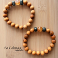 Pulsera Elástica de Citrino, Hematite y Cedro – Abundancia, Protección y Equilibrio