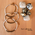 Pulsera de Pirita y Piedra Luna con Cierre de Acero Inoxidable Dorado para Protección e Intuición