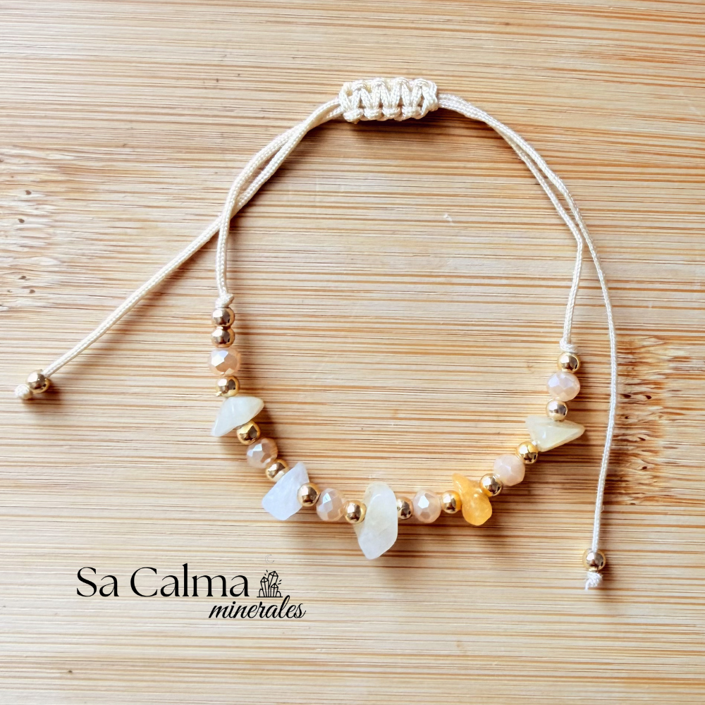 Pulsera de Hilo con Calcita Amarilla – Energía, Motivación y Equilibrio