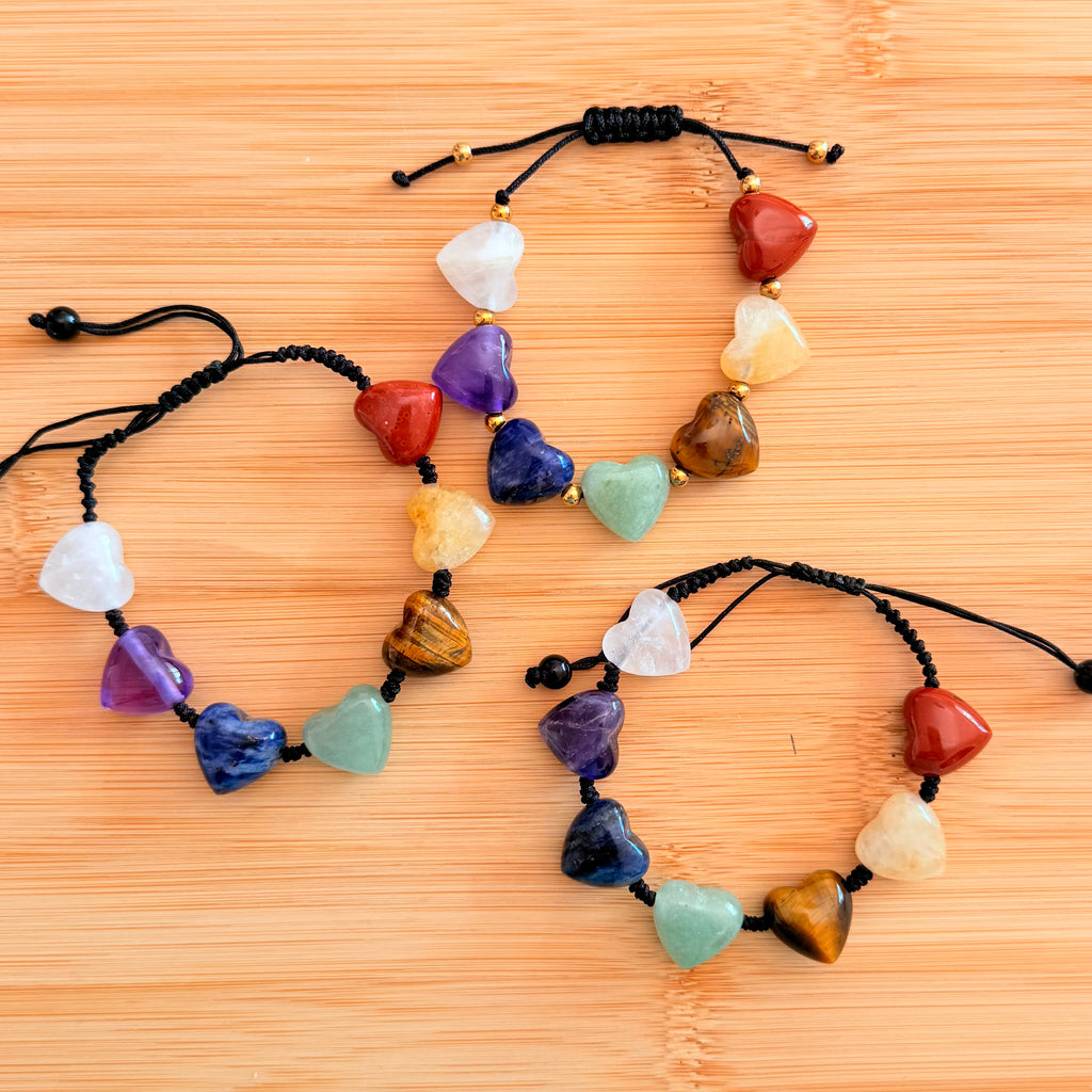 Pulsera 7 Chakras Corazones · Equilibrio