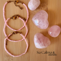 Pulsera de Cuarzo Rosa con Cierre de Acero Inoxidable para Amor y Equilibrio Emocional