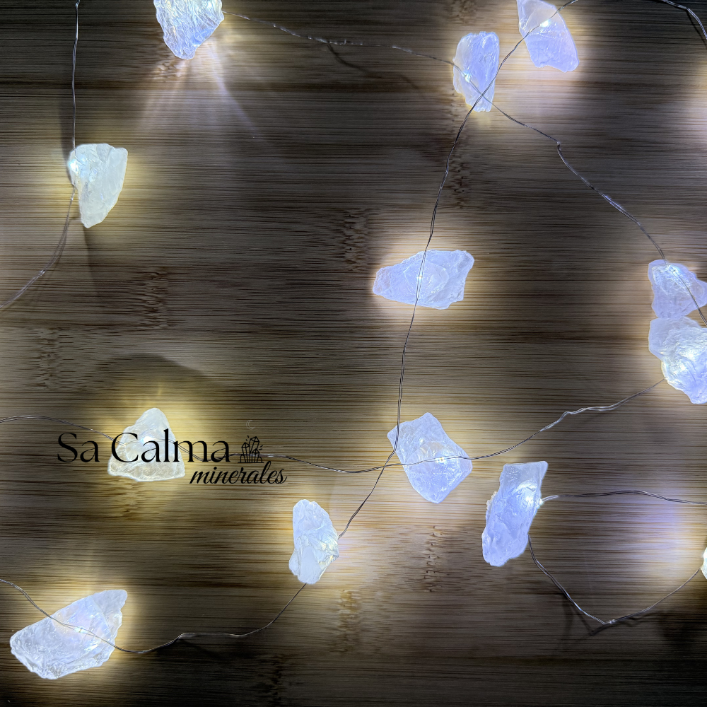 Luces de Gemas de Cuarzo Cristal USB – Iluminación Energética y Decoración Espiritual
