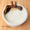 Vela Ritual de Abundancia con Canela y Naranja – Citrino y Ojo de Tigre para Prosperidad y Éxito (mediana)