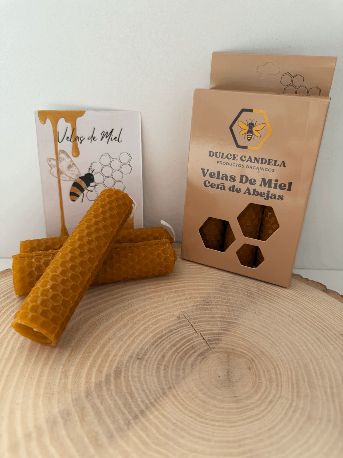 Velas de Miel – Caja de 3 unidades (10 cm)