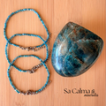 Pulsera de Apatito Azul con Cierre de Acero Inoxidable para Claridad, Creatividad y Equilibrio