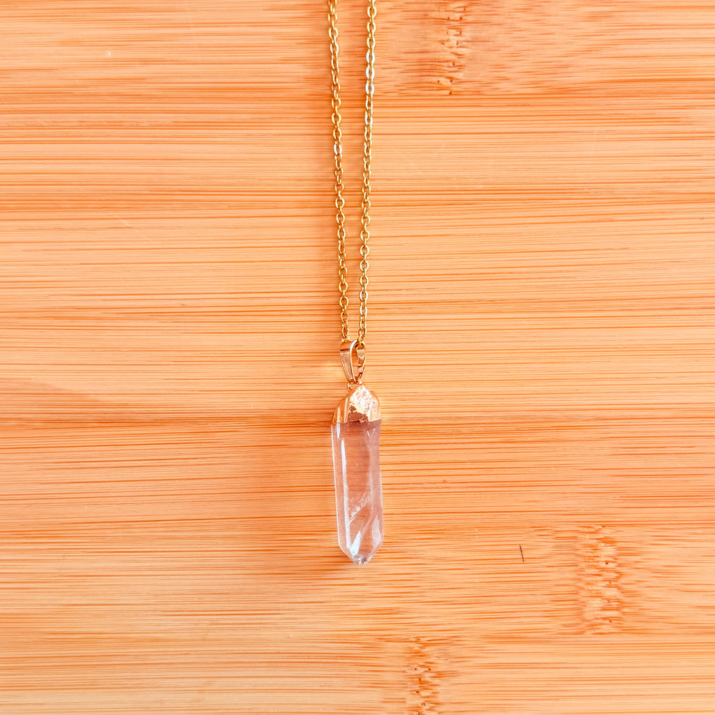 Collar Punta de Cuarzo Cristal · Claridad