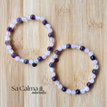 Pulsera Elástica de Cuarzo Rosa, Cuarzo Cristal y Amatista – Armonía y Equilibrio