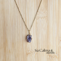 Collar de Acero Inoxidable con Amatista – Protección y Equilibrio Espiritual