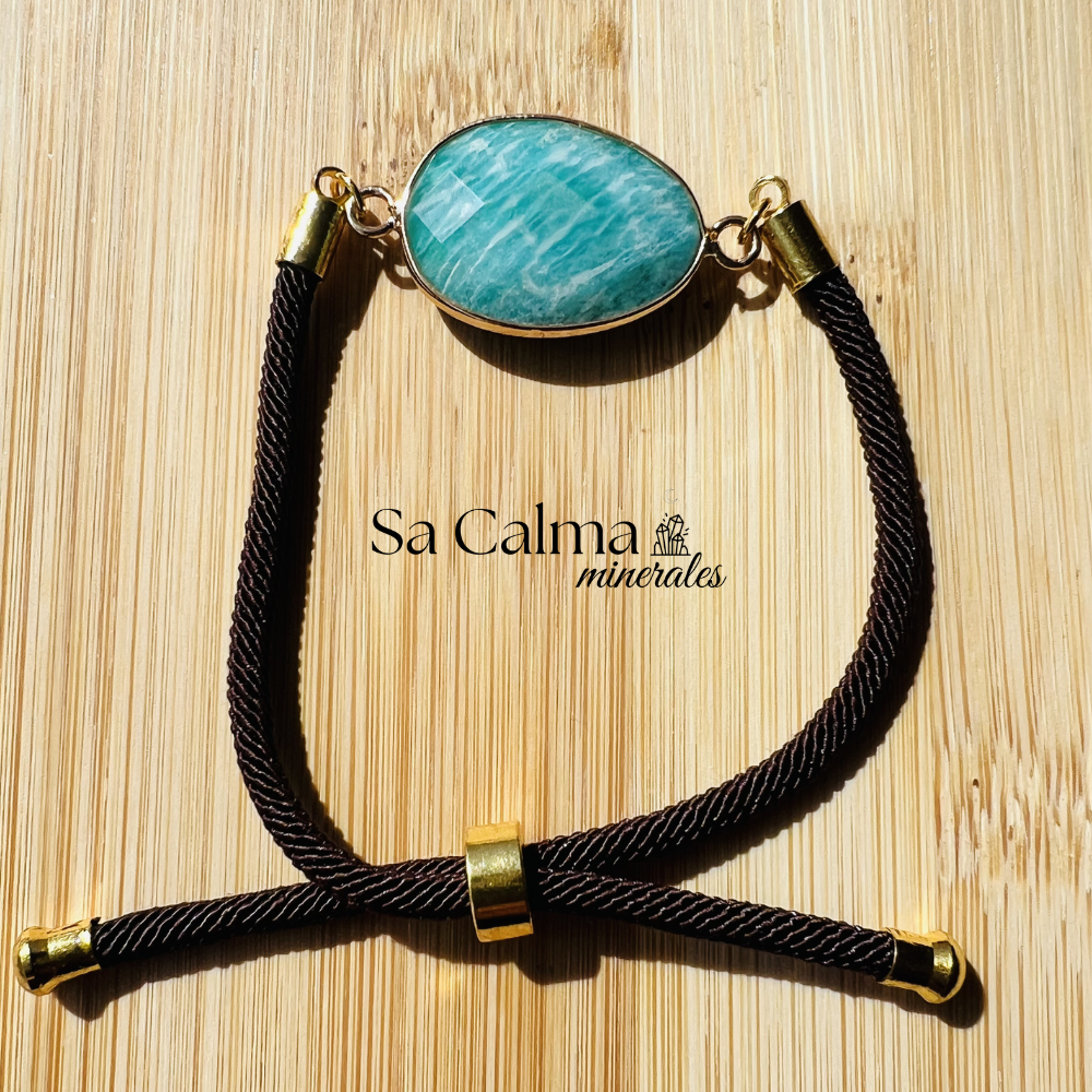 Pulsera de Amazonita con Cierre de Cordón – Equilibrio y Serenidad