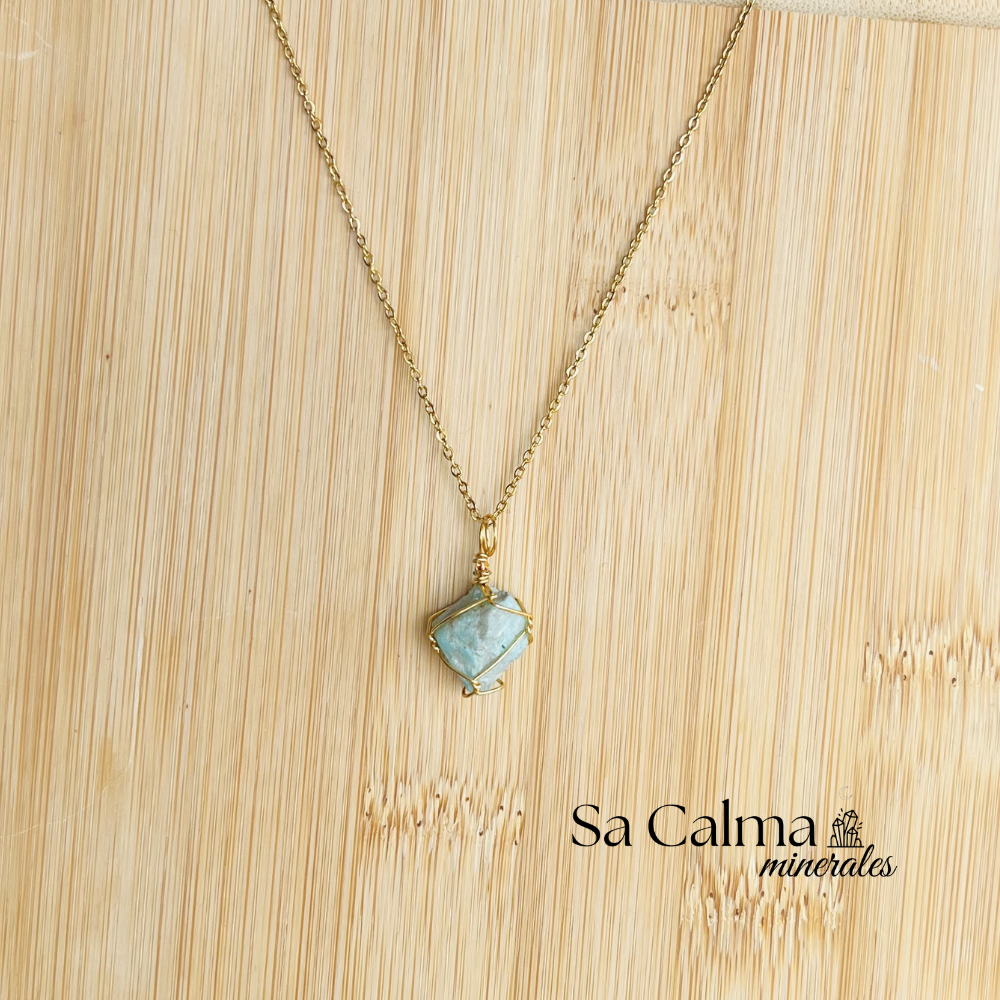 Collar de Acero Inoxidable con Amazonita – Equilibrio y Serenidad