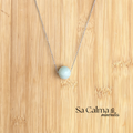 Collar de Amazonita con Cadena de Acero Inoxidable – Equilibrio y Serenidad