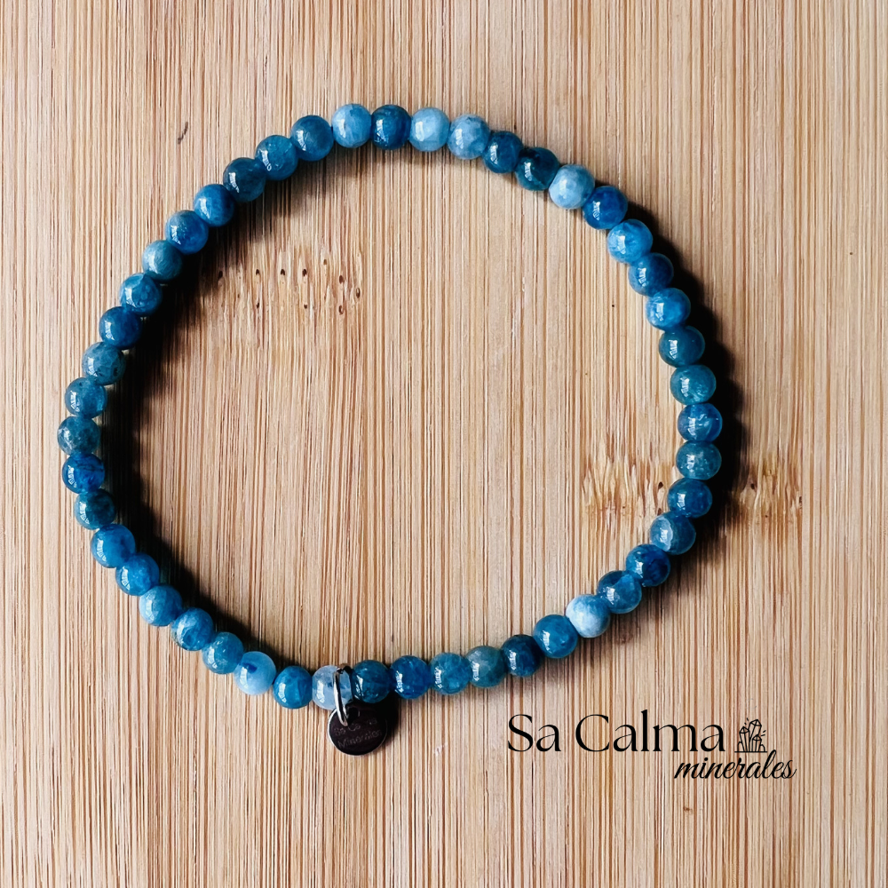 Pulsera Elástica de Apatito Azul – Claridad Mental y Comunicación