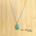 Collar de Aventurina Verde con Cadena de Acero Inoxidable – Equilibrio y Prosperidad