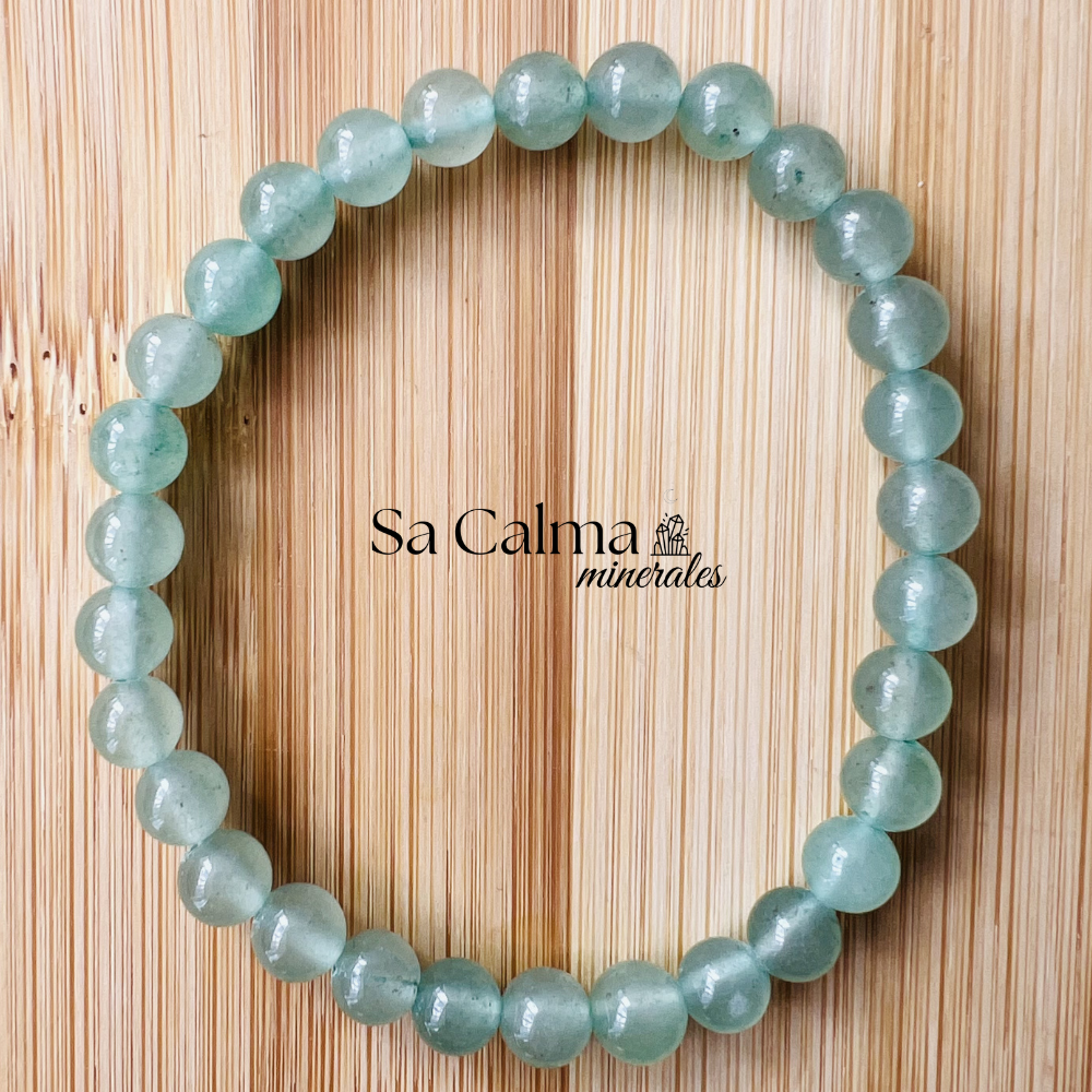 Pulsera Elástica de Aventurina Verde – Equilibrio y Prosperidad