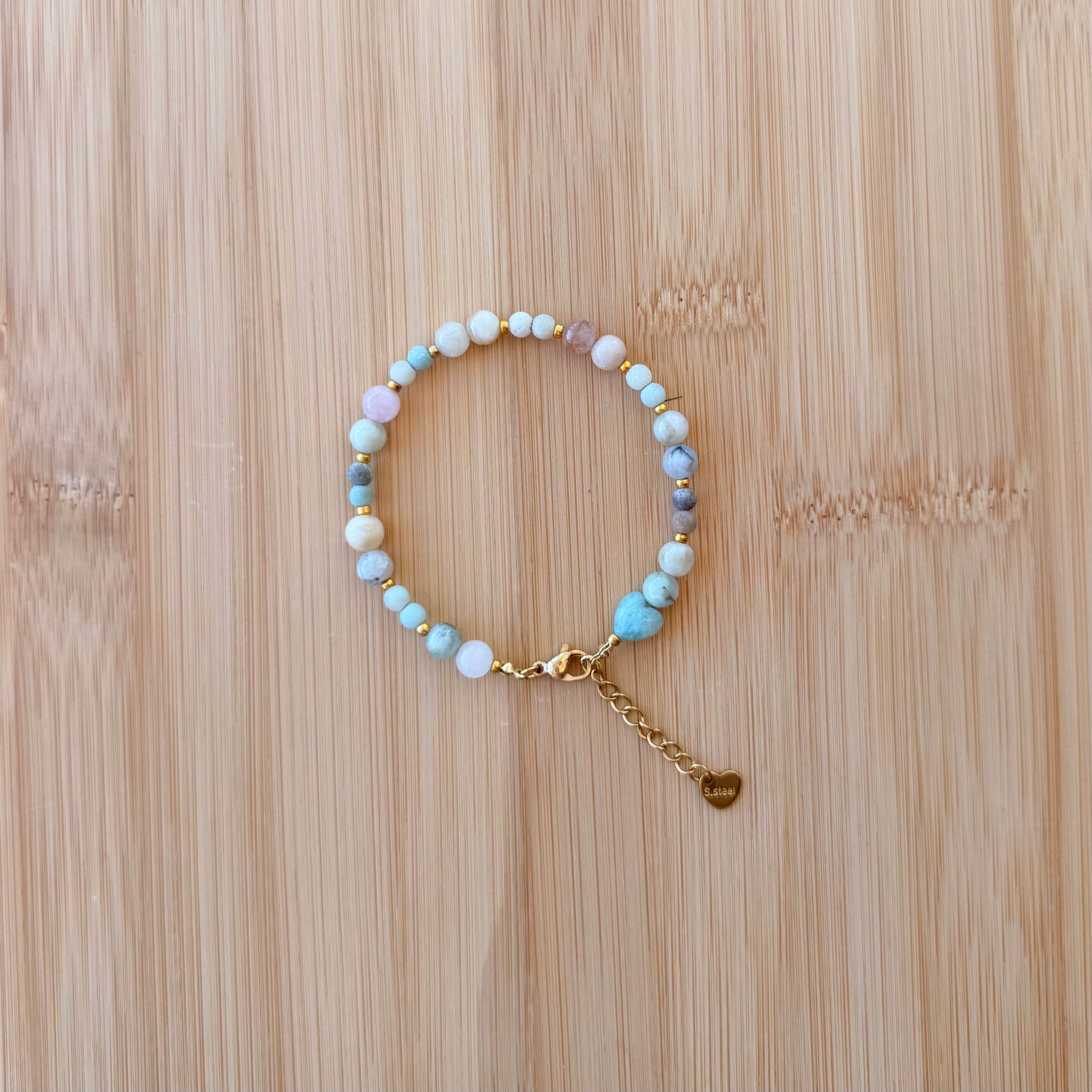 Pulsera de Amazonita y Berilo | Calma, Equilibrio Emocional y Comunicación