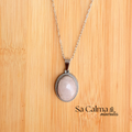 Collar de Acero Inoxidable con Cuarzo Rosa – Amor y Armonía