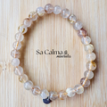 Pulsera Elástica de Cuarzo Rutilado – Energía y Claridad