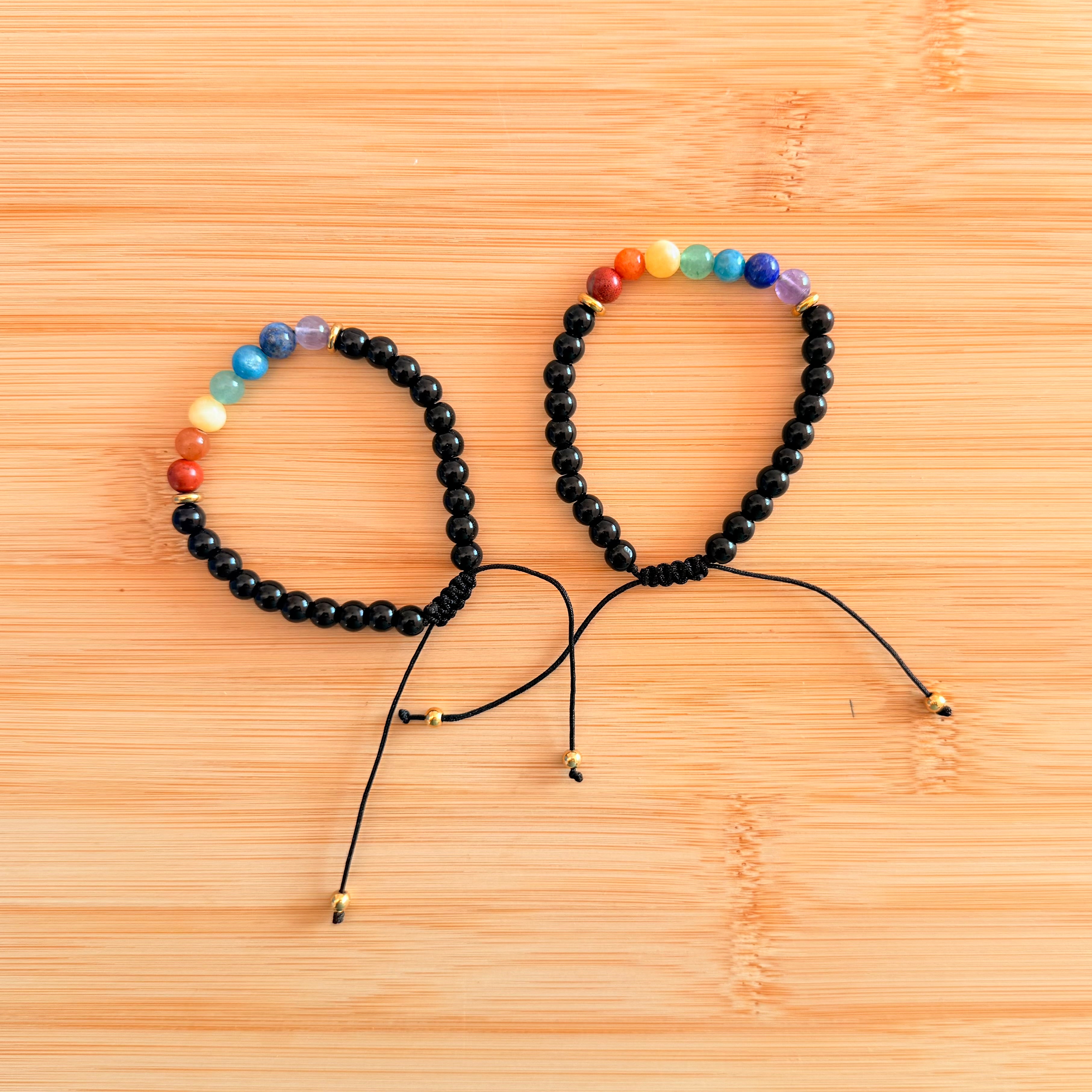 Pulsera 7 Chakras & Turmalina Negra · Equilibrio y Protección