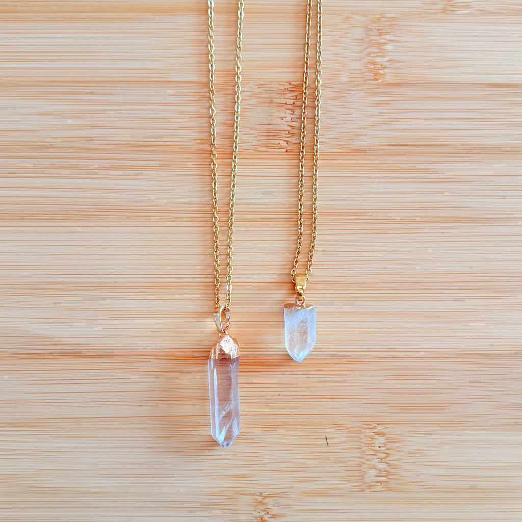 Collar Punta de Cuarzo Cristal · Claridad
