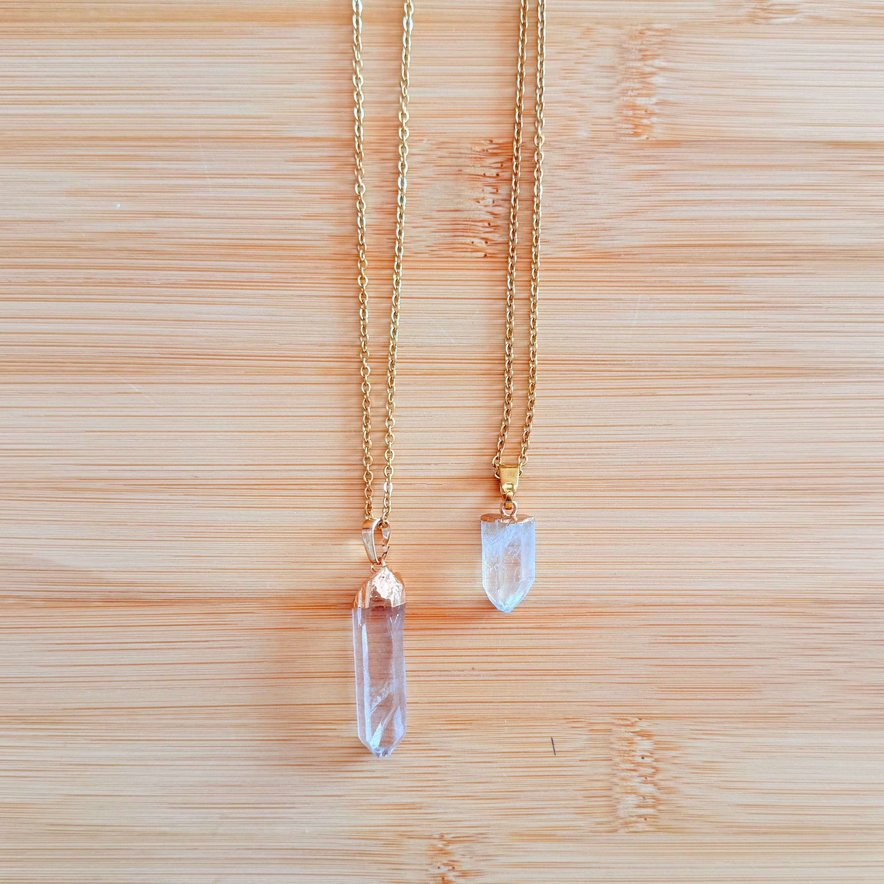 Collar Punta de Cuarzo Cristal · Claridad
