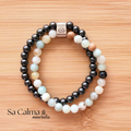 Pulsera Doble de Hematite y Amazonita – Equilibrio, Comunicación y Bienestar