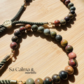 Pulsera de Jaspe Picasso con Cierre de Cordón – Estabilidad y Creatividad
