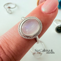 Anillo Ajustable de Plata 925 con Piedra Luna Natural para Intuición y Equilibrio Emocional