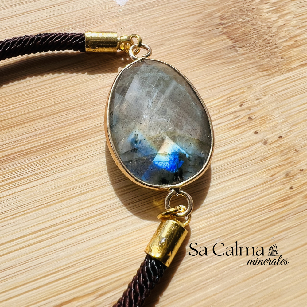 Pulsera de Labradorita con Cierre de Cordón – Protección y Equilibrio Energético