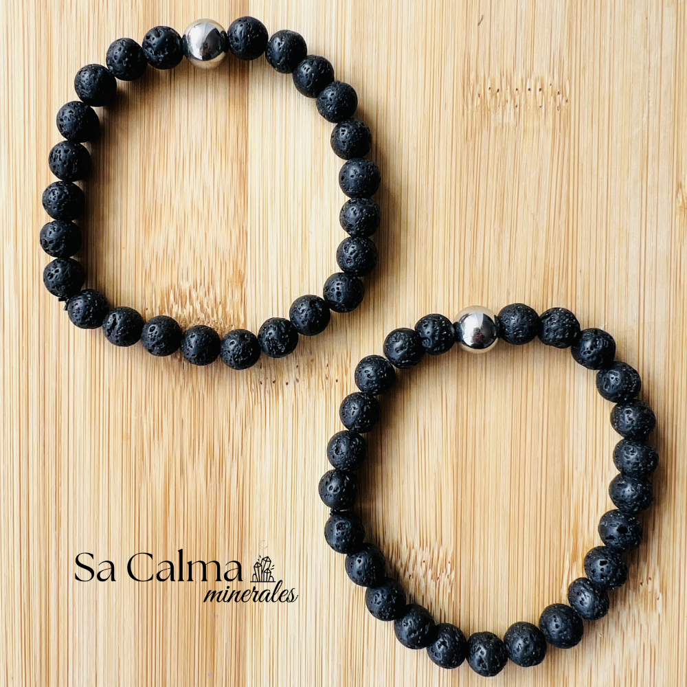 Pulsera Elástica de Lava Volcánica – Energía y Conexión con la Tierra