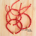 Pulsera de Macramé Roja con Bola de Palo Santo – Protección y Energía Positiva