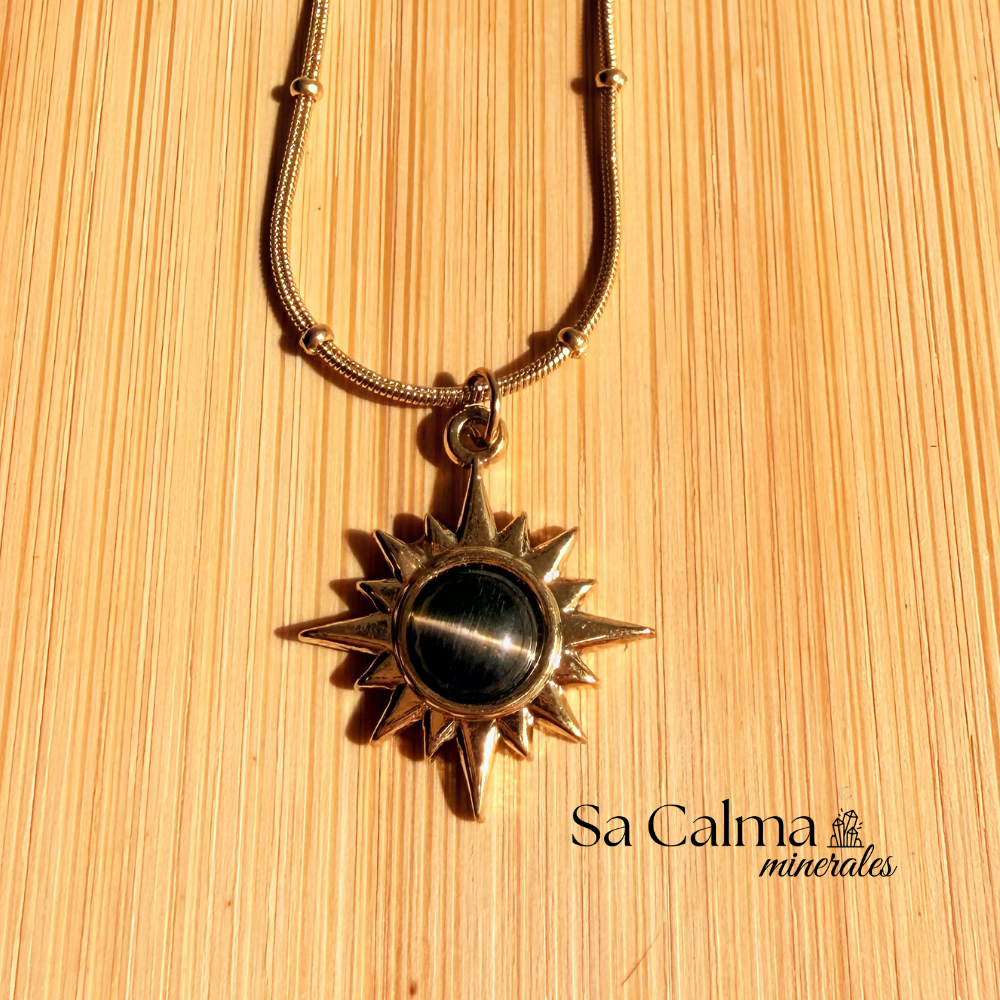 Collar de Acero Inoxidable con Ojo de Tigre – Protección y Energía
