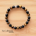 Pulsera Elástica de Ojo de Tigre y Ónix – Protección, Fuerza y Confianza