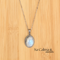 Collar de Acero Inoxidable con Piedra Luna – Intuición y Equilibrio