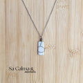Collar de Acero Inoxidable con Selenita – Limpieza y Claridad Energética