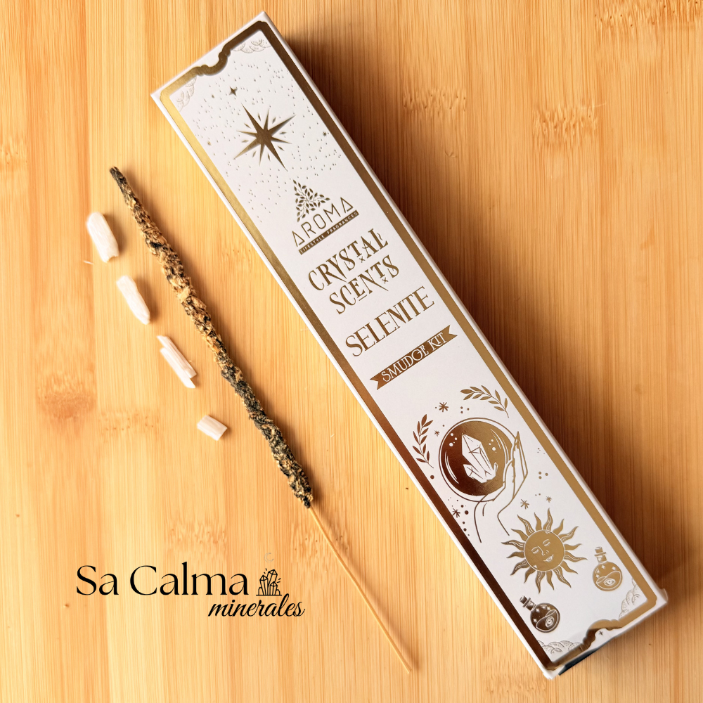 Incienso con Chispas de Selenita Aroma para Purificación y Energía Positiva