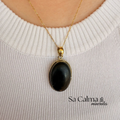 Collar de Acero Inoxidable con Shungita – Protección Energética y Equilibrio