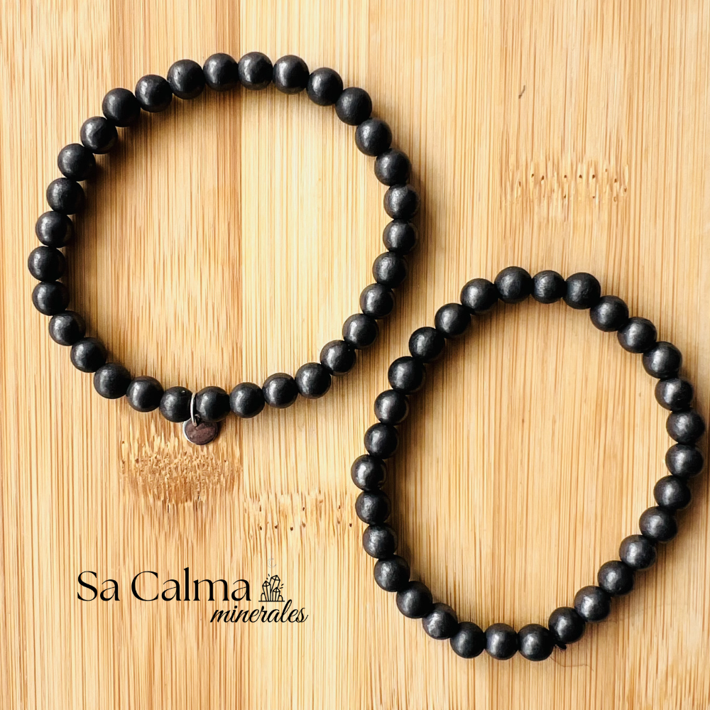 Pulsera Elástica de Shungita AAA – Protección Energética y Equilibrio