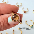 Anillo Ajustable de Acero Dorado con Super 7 para Protección, Energía y Equilibrio Espiritual