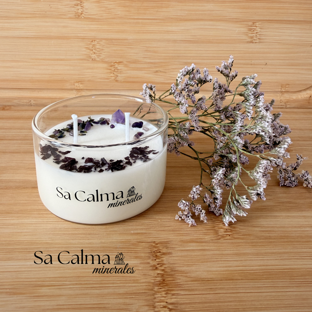 Vela Ritual Yo Soy – Lavanda y Eucalipto con Amatista para Calma y Equilibrio